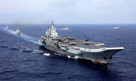China’s aircraft carrier Liaoning takes part in a military drill of Chinese People’s Liberation Army (PLA) Navy in the western Pacific Ocean in 2018.
