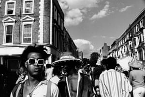 A crowded street at Notting Hill carnival, 1976