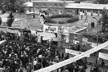 people gather outside a building