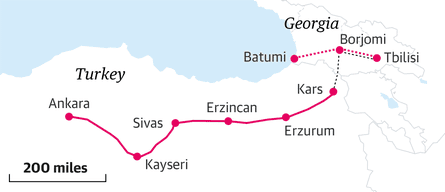 Map of Turkey train route for Travel desk