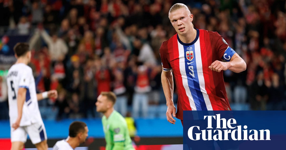 Erling Haaland hat-trick helps Norway ease past Israel against backdrop of protests