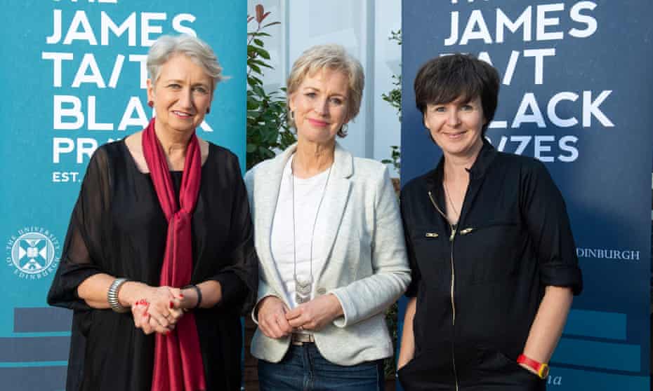 L-R: Lindsey Hilsum, broadcaster Sally Magnusson and Olivia Laing at the James Tait Black prize ceremony in Edinburgh.