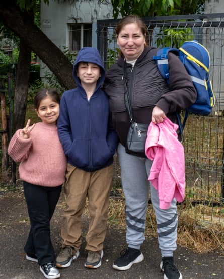 Georgeta Petre with her children