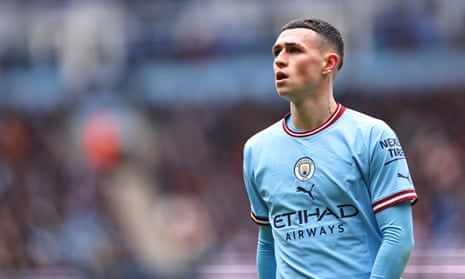 Phil Foden takes a breather during the Newcastle game