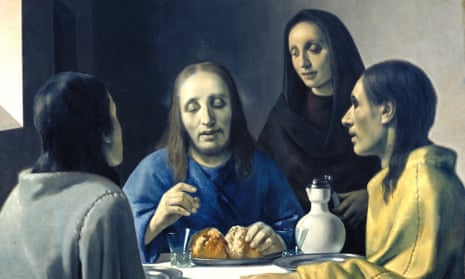 Christ and the Disciples at Emmaus. The painting was initially attributed to Dutch painter Johannes Vermeer, before it was revealed to be a forgery by Hans Van Meegeren and painted in 1936-37.
