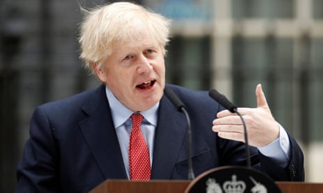 Boris Johnson speaking outside No 10