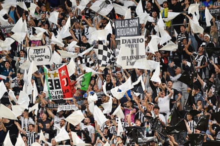 Juventus fans in the stands. 