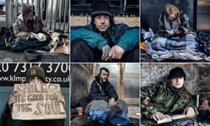 Portraits of homeless people in London