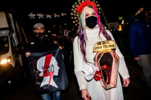 Julia Estera at a protest in Warsaw on 30 October.