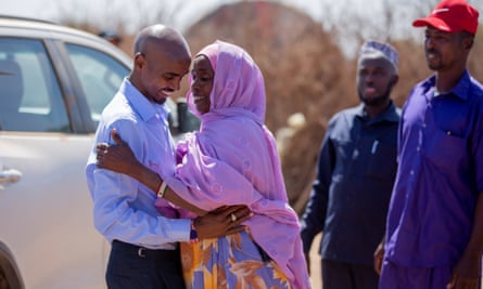 Sir Mo with his mother, Aisha, in Somaliland.
