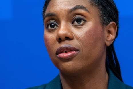 Kemi Badenoch at her press conference.