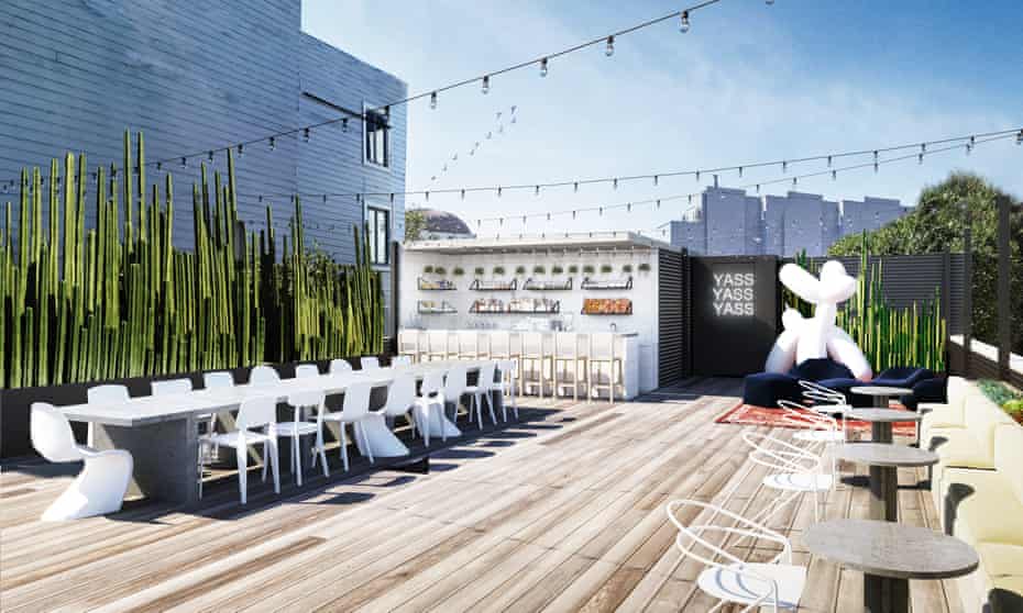 A rendering of Yass, a San Francisco co-working space and social club that plans to charge its members $150 a month.