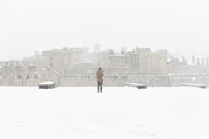 A lone tourist at the Tower of London