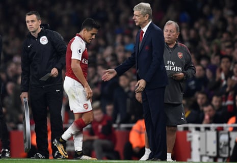 Alexis Sanchez is substituted by Arsene Wenger.