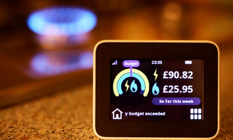 A domestic energy smart meter measuring gas and electricity usage in a home. 