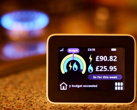 A domestic energy smart meter measuring gas and electricity usage in a home