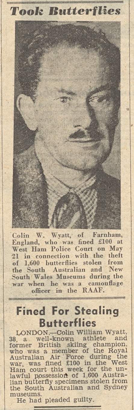 A photo of Wyatt under the headline ‘Took Butterflies’