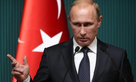 Vladimir Putin speaks during a press conference in Ankara, Turkey in 2014.