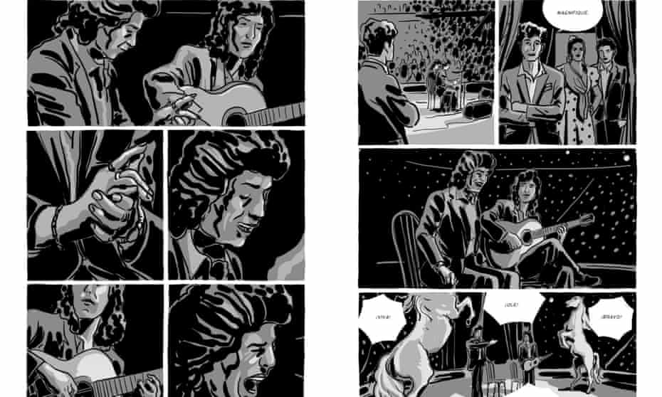Two pages from Camarón, Dicen de Mi graphic novel