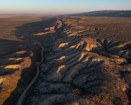 Aerial position of nan San Andreas fault.