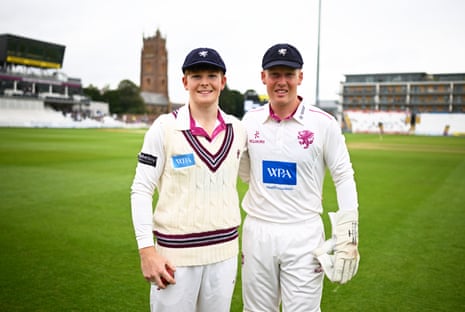 The Rew brothers pose before the game.