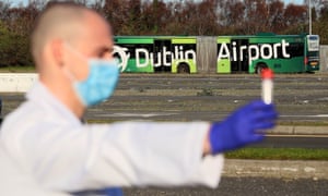 Staff at the opening of a new Covid-19 testing facility at Dublin Airport in November.