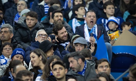 André Villas-Boas (centre) attends a Primeira Liga match between Porto and Benfica at the Estádio do Dragão in Porto, Portugal on 3 March 2024