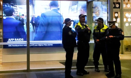 Police outside the ABC building