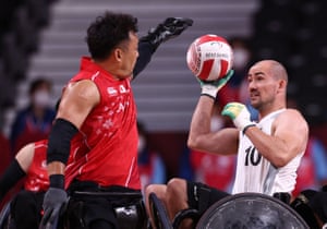 Tokyo Paralympics day two: GB golds in pool and track cycling – live! 9 Sebastian Frederiksen of Denmark and Yukinobu Ike of Japan