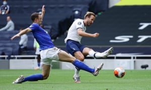 Tottenham Hotspur’s Harry Kane scores their second goal.