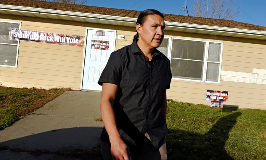 Chase Iron Eyes, a prominent activist and former Democratic congressional candidate: ‘The history we have here is not set up to honour us as human beings or honour our right to participate in democracy.’