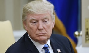 President Donald Trump, in the Oval Office of the White House. He has feuded with the Morning Joe hosts this week, who claim the White House tried to blackmail them. 