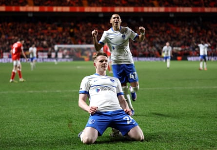 Terry Devlin after putting Portsmouth 3-0 ahead.