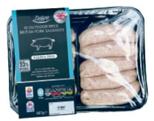 Lidl delux pork sausages