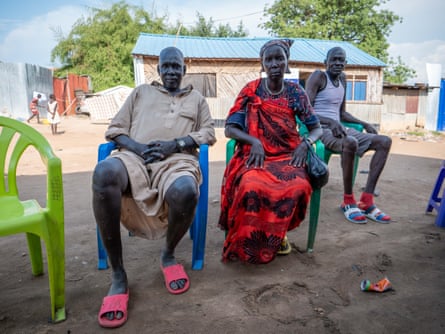 From left: James Baboy, Roda Racho, Charles Nykuam, leaders of the Mahad IDP camp in Juba