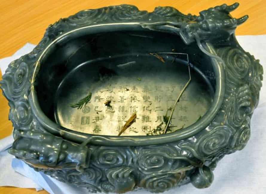 An 18th century Chinese jade bowl stolen from the Oriental Museum.