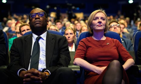Chancellor of the Exchequer Kwasi Kwarteng and Britain's Prime Minister Liz Truss 