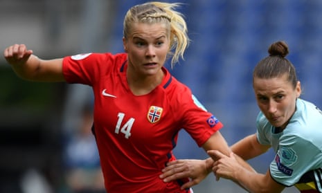 Ada Hegerberg, left, of Norway in action during the team’s Euro 2017 campaign.