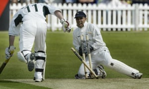 Ismail Dawood keeping wicket for Yorkshire. He played for four first-class counties and two minor counties.