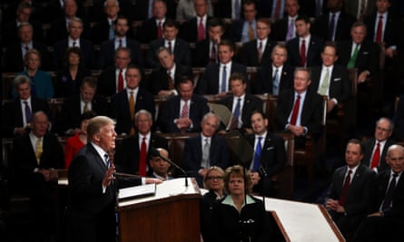 Donald Trump delivers his address to Congress.