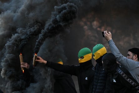 Nants fans invade the pitch during their match against Toulouse.