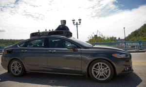 An Uber automated-vehicle taking a test-drive in Pittsburgh where driverless rides are soon to become a reality.