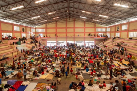Internally displaced Haitians living at a sports centre in Port-au-Prince last month after fleeing gang violence