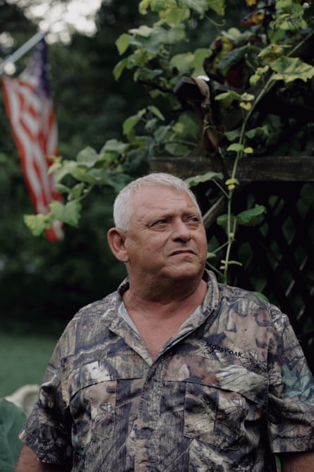 Frankie Norris at his home in Albany, Kentucky. Norris, a first responder, says he started developing sores on his body after six months of working at the Kingston spill.