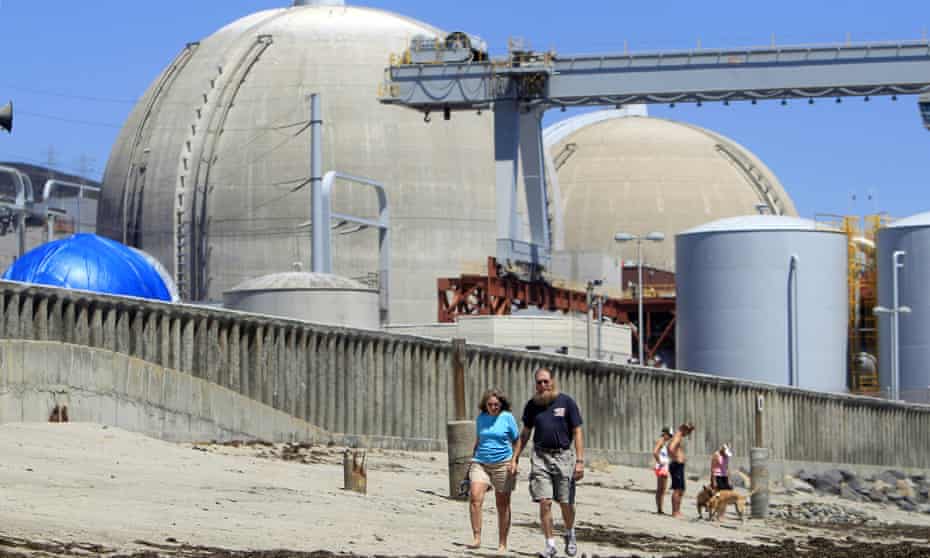 The defunct San Onofre nuclear power plant near San Clemente, California