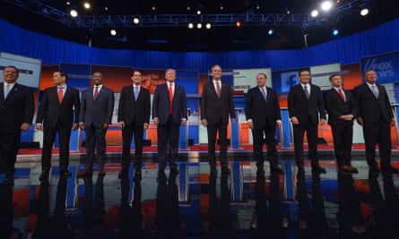 The Republican presidential primary debate in August 2015. Sen is critical of the US selection process.