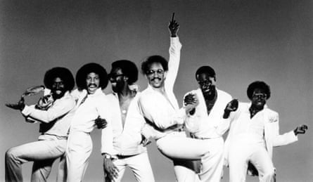 Lionel Richie, second left, with the Commodores.