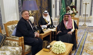 Mike Pompeo meets Saudi Arabia’s King Salman in Riyadh.