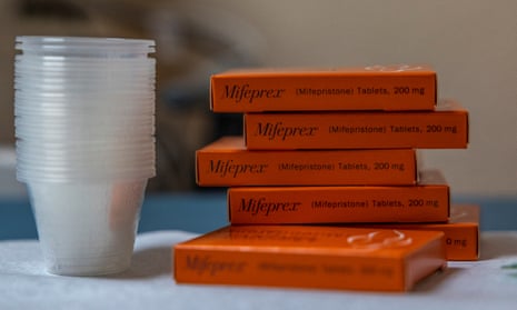 Boxes of mifepristone, which is taken alongside the drug misoprostol during the first 10 weeks of pregnancy.