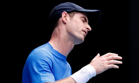 Andy Murray shows his frustration during an opening three-set defeat in the Melbourne Summer Series.